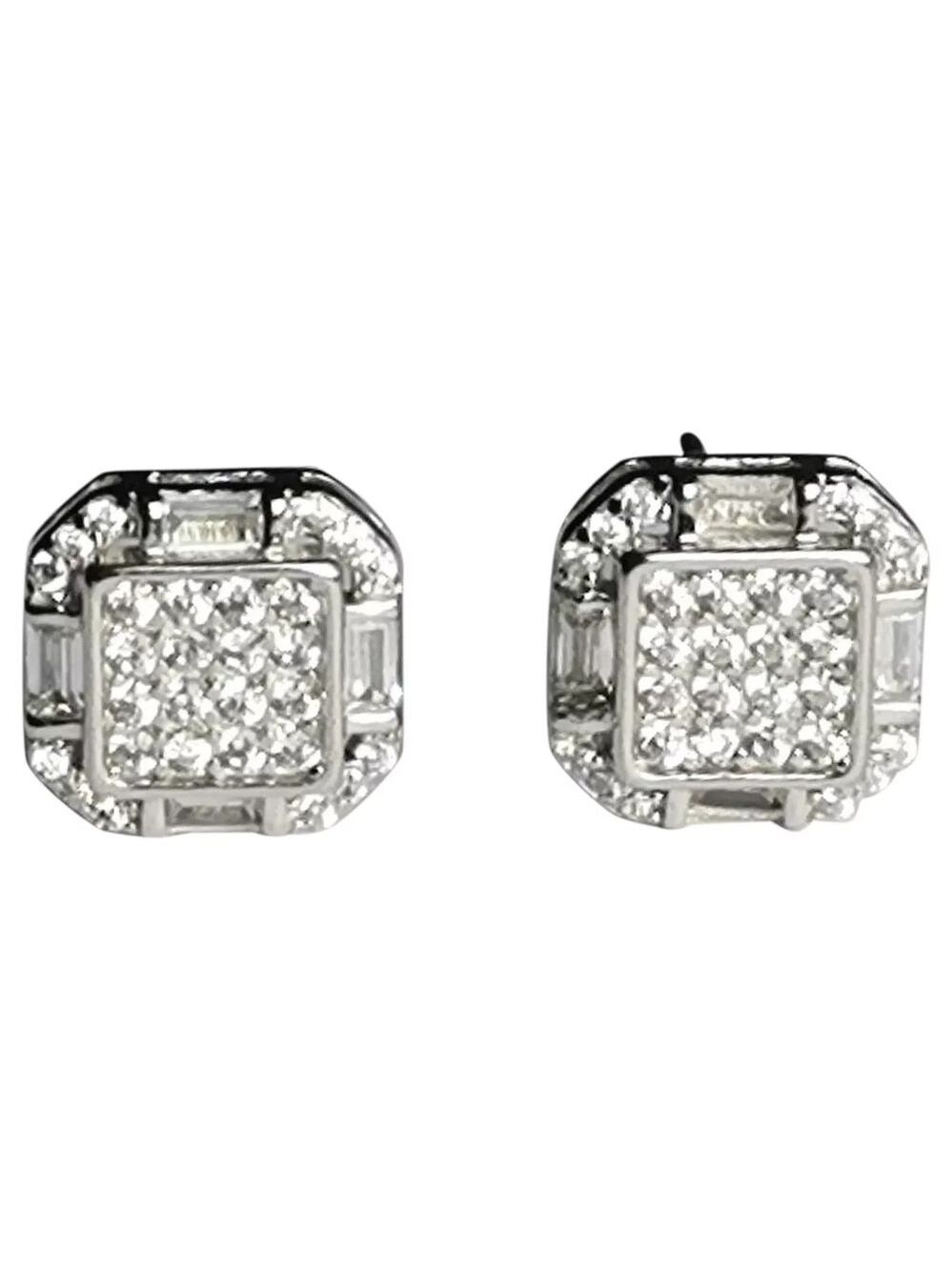 NEW, Art Deco styled earrings in Sterling Silver CZ